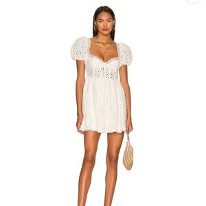 For love and lemons Becca mini dress in white size small